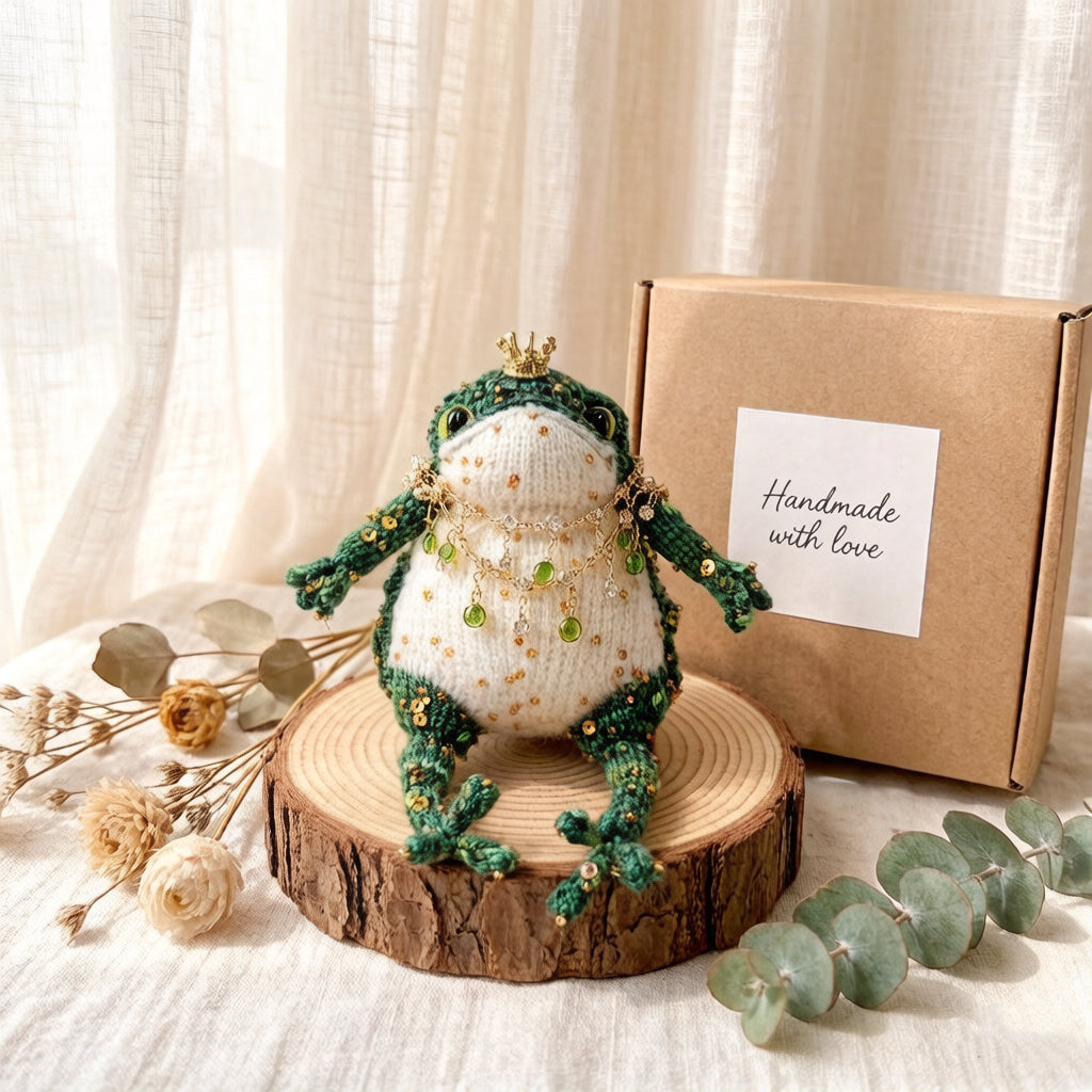 Manifestation Frog – Handmade Golden Toad Figurine | A Talisman for Wealth, a Companion for Your Wishes