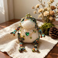 Royal Golden Toad – Emerald & Butterfly Edition | Bejeweled Manifestation Frog with Crystal Butterfly