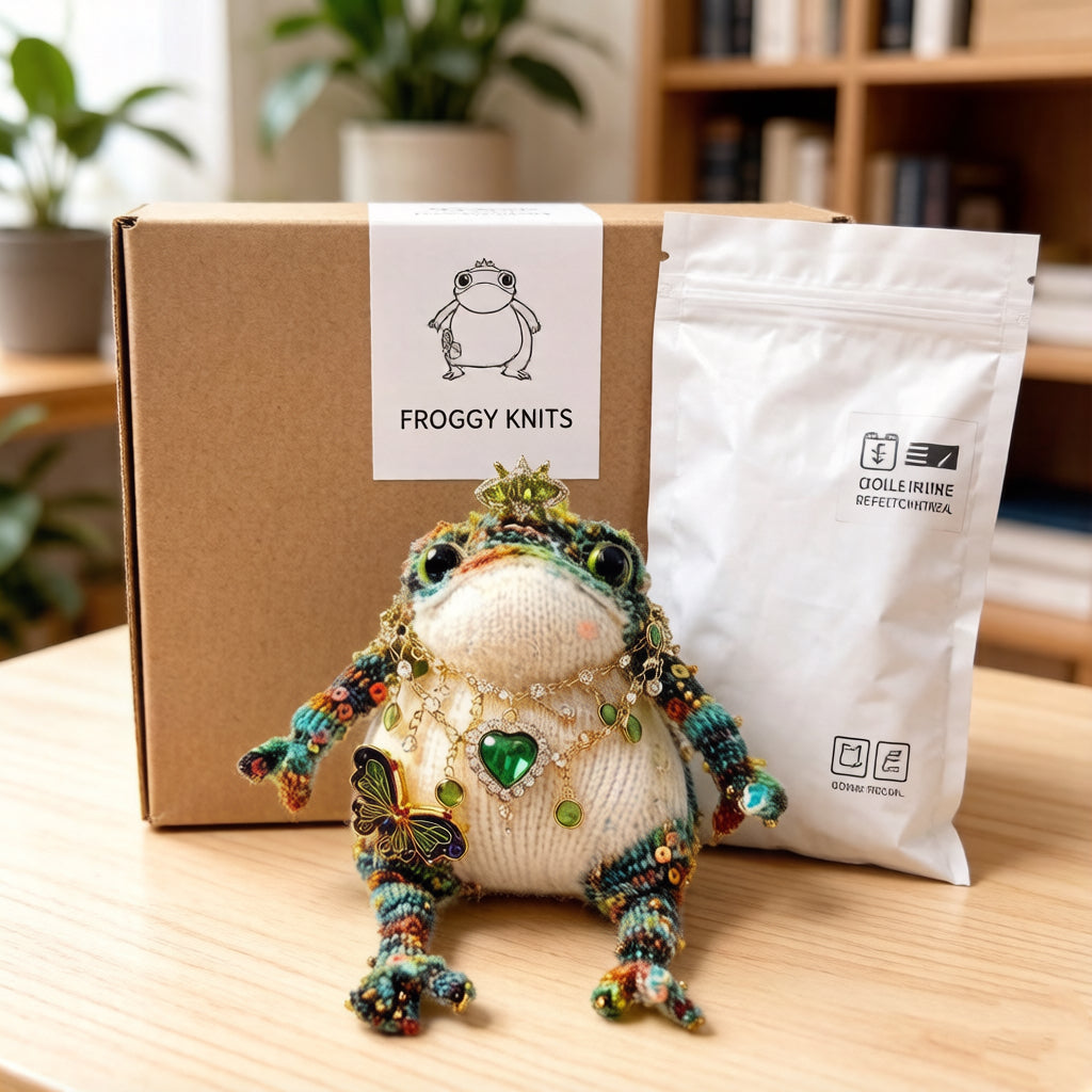 Royal Golden Toad – Emerald & Butterfly Edition | Bejeweled Manifestation Frog with Crystal Butterfly