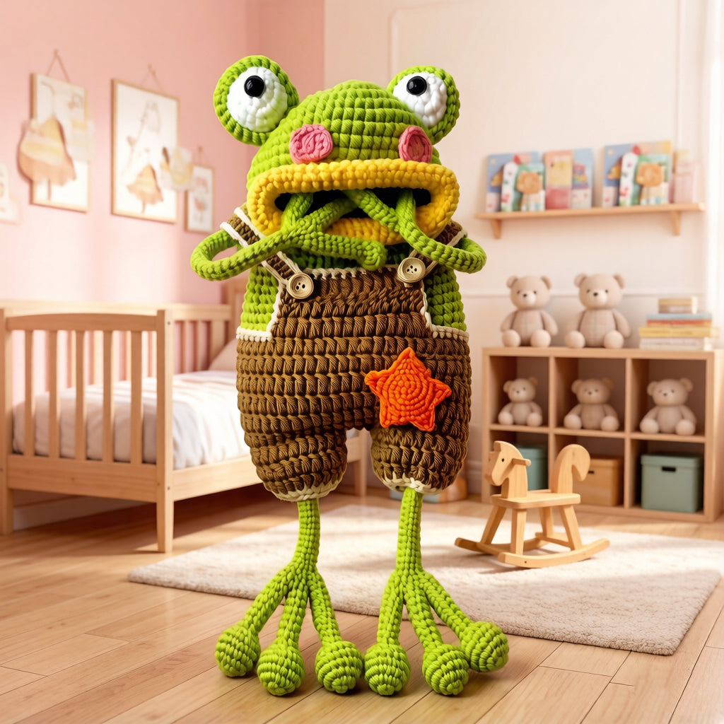 Quirky 3D Frog Crochet Crossbody Bag – 2026 Trendy Novelty Phone Purse