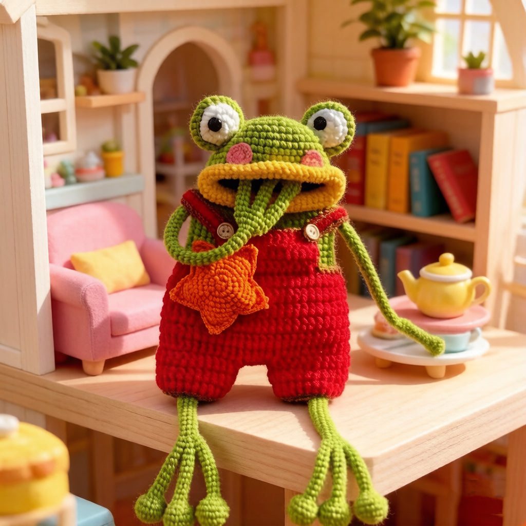 Quirky 3D Frog Crochet Crossbody Bag – 2026 Trendy Novelty Phone Purse