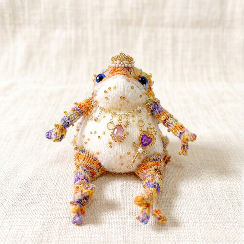 Crystal Key Princess Toad – Pearl & Diamond Crown Edition | Enchanted Jin Chan with Pink Teardrop & Purple Heart Key