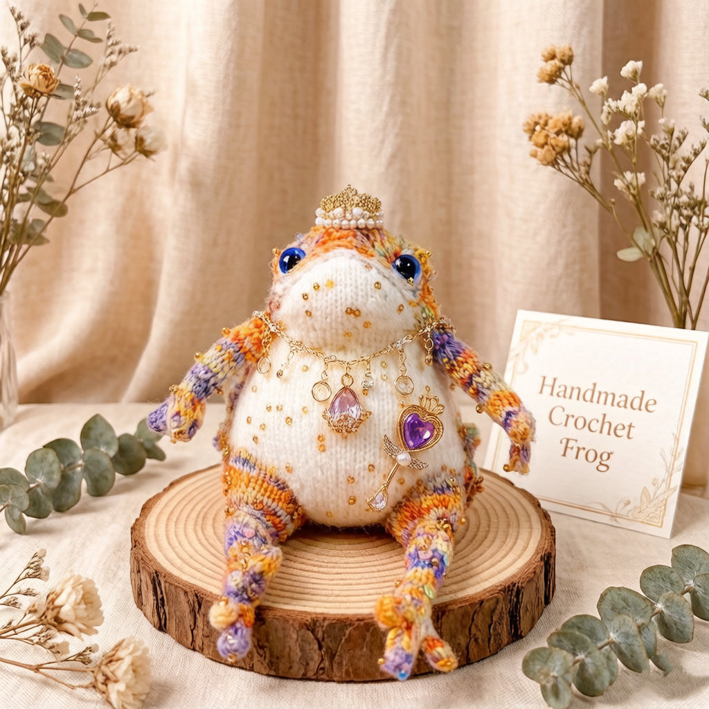 Crystal Key Princess Toad – Pearl & Diamond Crown Edition | Enchanted Jin Chan with Pink Teardrop & Purple Heart Key