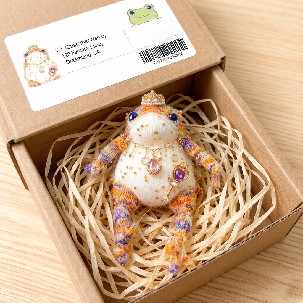 Crystal Key Princess Toad – Pearl & Diamond Crown Edition | Enchanted Jin Chan with Pink Teardrop & Purple Heart Key