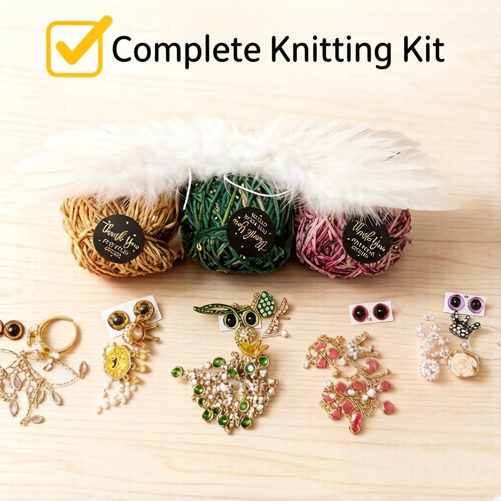 Premium Golden Toad Yarn Kit – Mystery Box Edition | Knit 3 Manifestation Frogs with Needles, Yarn, Accessories & Video Tutorial
