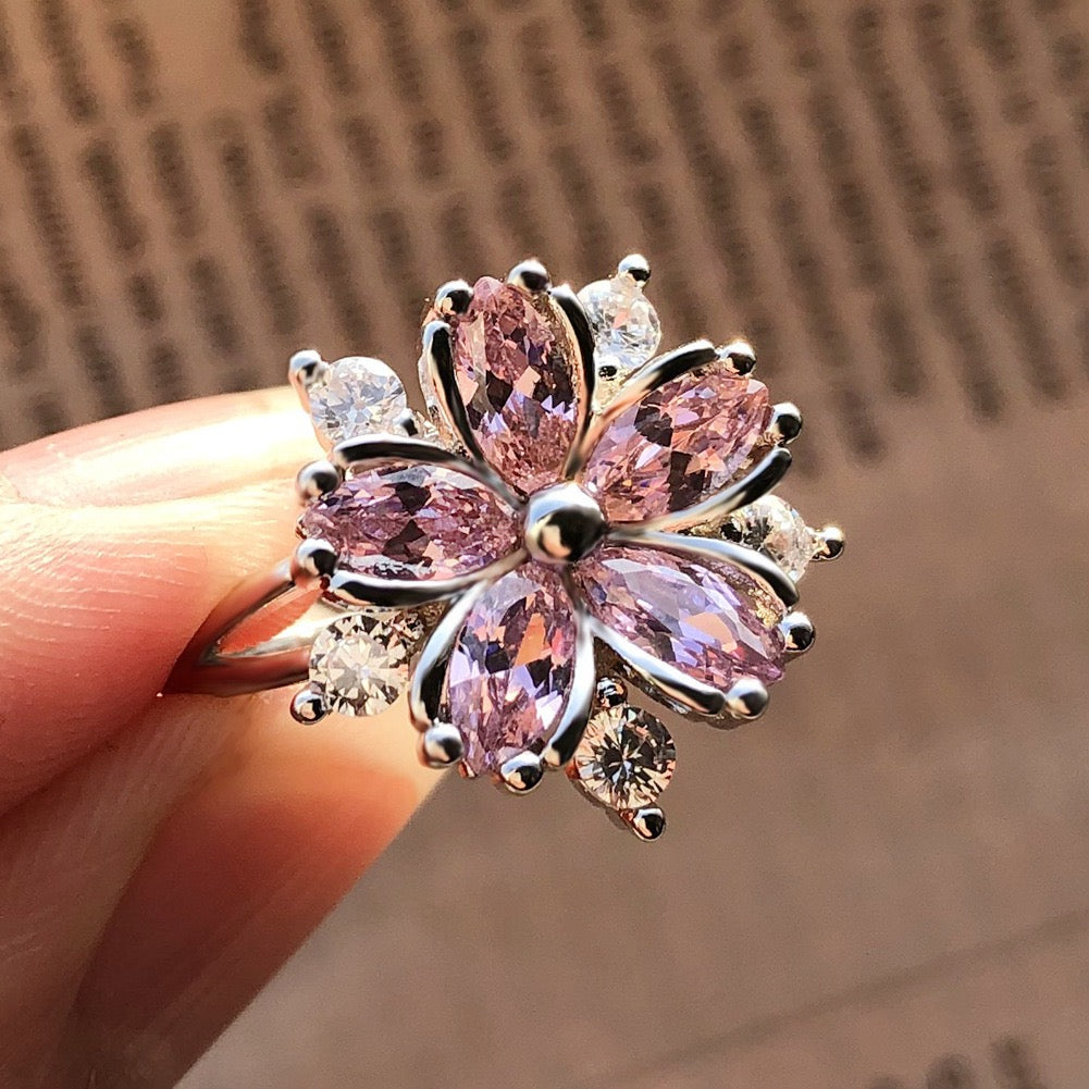 Pink Marquise Mini Crown – Princess Toad’s Tiara | Zircon Floral Headpiece (Can Also Be Worn as a Ring)