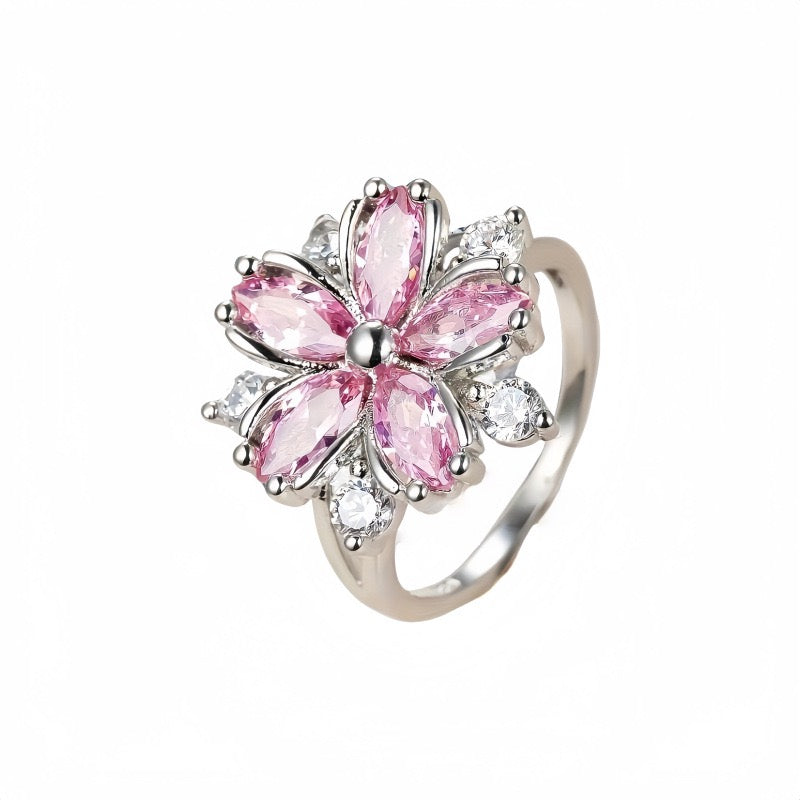 Pink Marquise Mini Crown – Princess Toad’s Tiara | Zircon Floral Headpiece (Can Also Be Worn as a Ring)