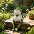 Emerald Jewel Toad – Handmade Green Crochet, Golden Crown, Sequin Spots &amp; Forest Fairy Accessories