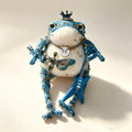 Rock Band Toad Trio – Set of 3 Hand-Knitted Figurines in Blue, Purple &amp; Burgundy with Electric Guitars, Mic Stands, Crowns &amp; Brooches | The Third Space