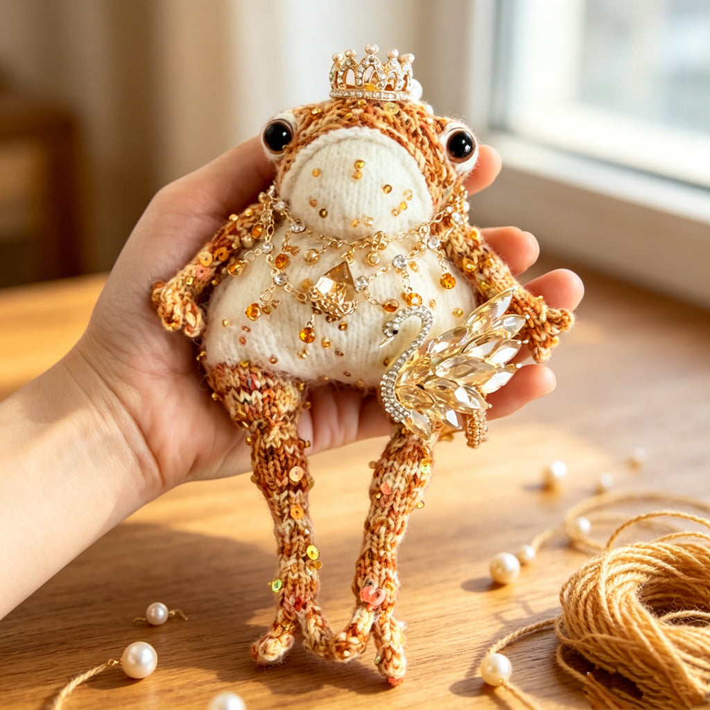 The Enchanted Toad Court – 7 Fairy-Tale Colorways, Hand-Knitted Royal Figurines | The Third Space