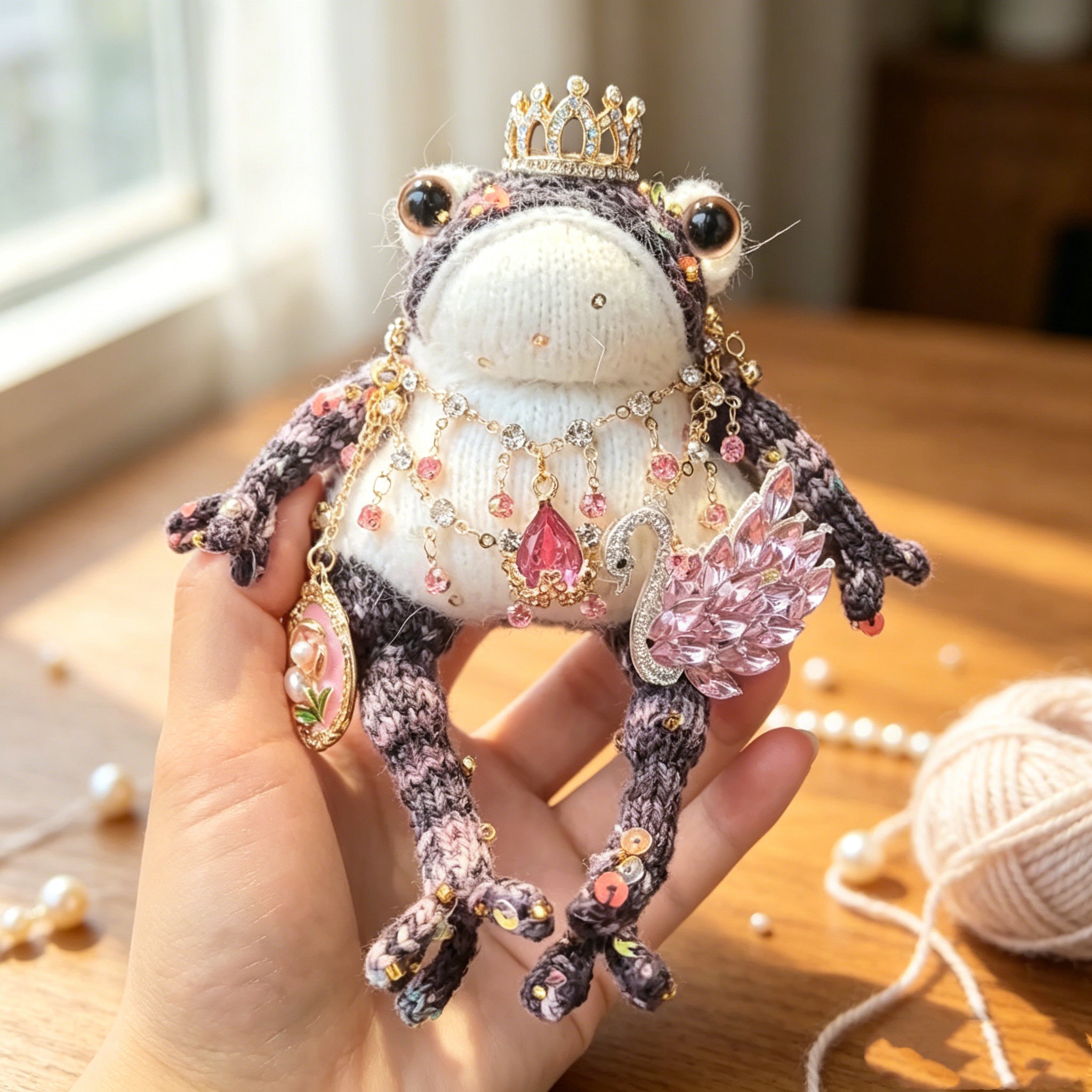 The Enchanted Toad Court – 7 Fairy-Tale Colorways, Hand-Knitted Royal Figurines | The Third Space