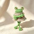 Dress-Up Frog – Hand-Knitted Customizable Figurine with Removable Skirt, Interchangeable Eye Colors &amp; Crochet-Knit Dual Technique | The Third Space