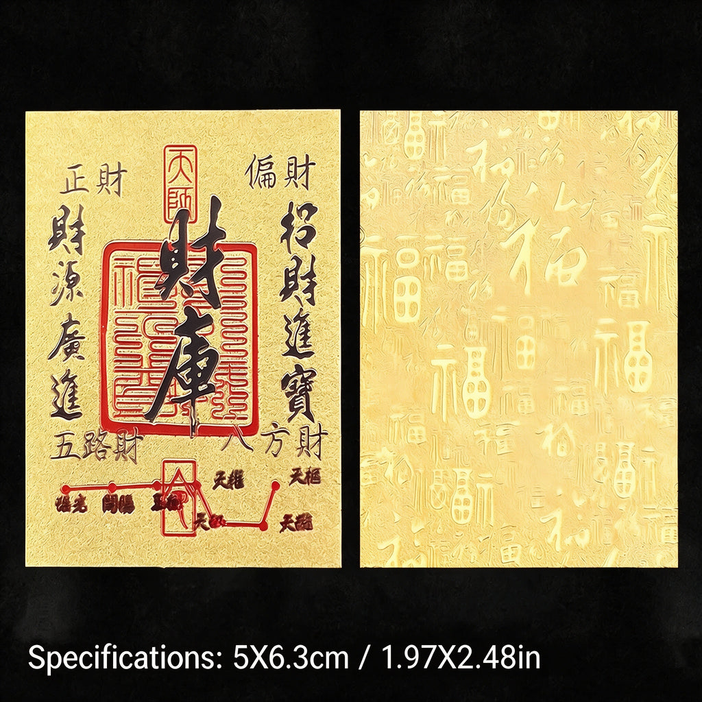 Law of Attraction Wealth Sticker – Metal Gold Foil Phone Decal Feng Shui Lucky Card Manifestation Gift