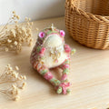 The Little Queen Who Sparkles – Hand-Knitted Toad Figurine with Mini Gold Crown, Pink Button Eyes, Gemstone Necklace, Gold Thread &amp; Sequin Embellishments | The Third Space