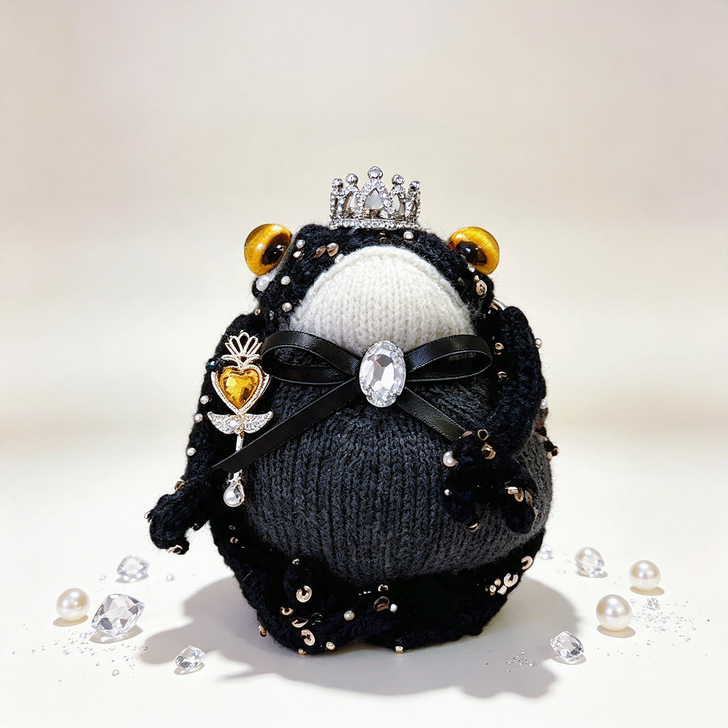 The Enchanted Toad &amp; Mushroom Collection – Six Hand-Knitted Treasures, Each Crowned &amp; Bejeweled, Available Individually | The Third Space