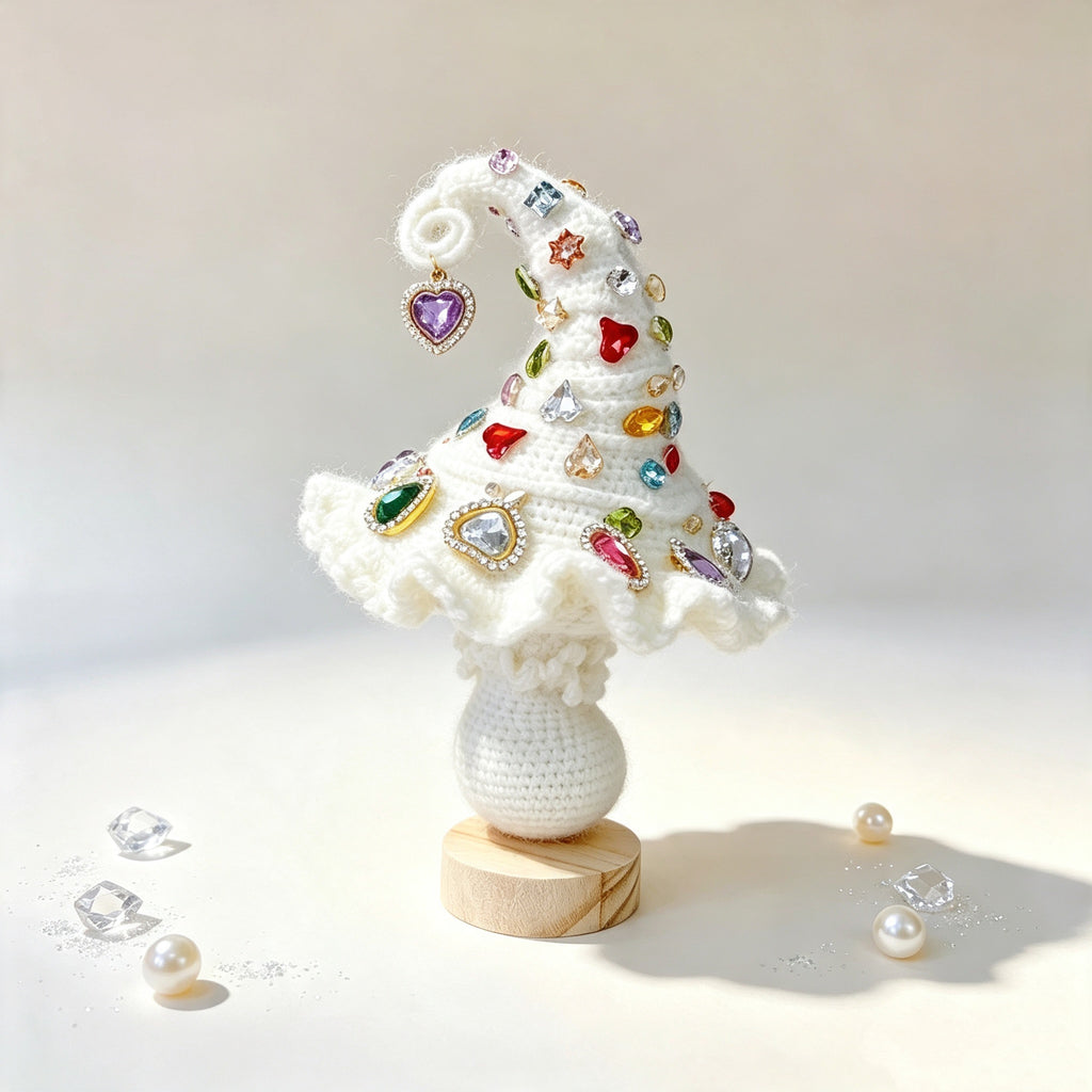 The Enchanted Toad &amp; Mushroom Collection – Six Hand-Knitted Treasures, Each Crowned &amp; Bejeweled, Available Individually | The Third Space