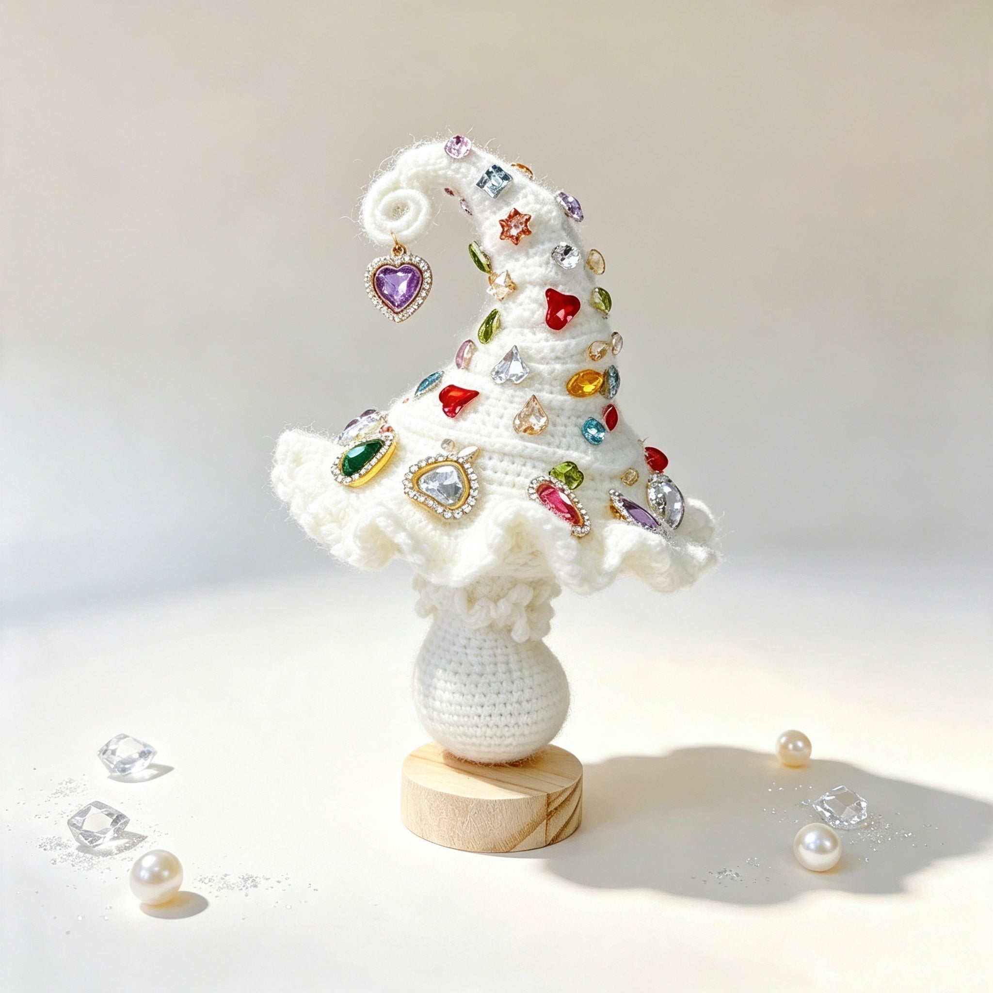 The Enchanted Toad &amp; Mushroom Collection – Six Hand-Knitted Treasures, Each Crowned &amp; Bejeweled, Available Individually | The Third Space